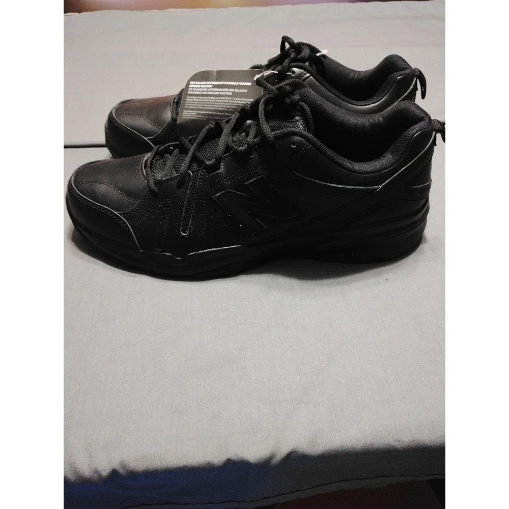 New Balance MX608V5 Men 15 Slip Resistant Black Leather Work‎ Shoes Sneakers NEW